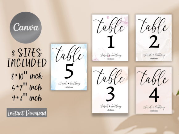 Editable Wedding Table Number Templates for Your Big Day