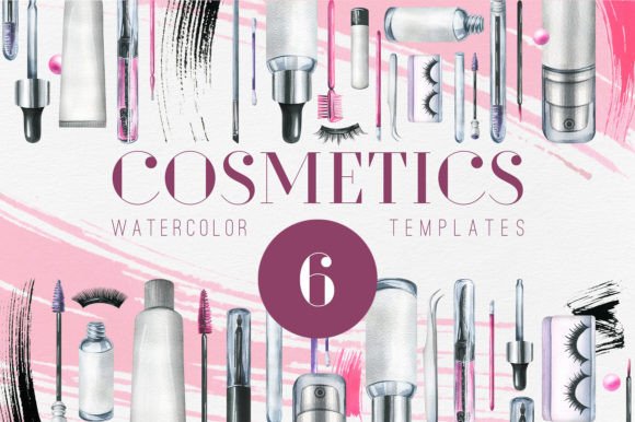 Eye Cosmetics Watercolor Templates: A Designer's Floral Toolkit